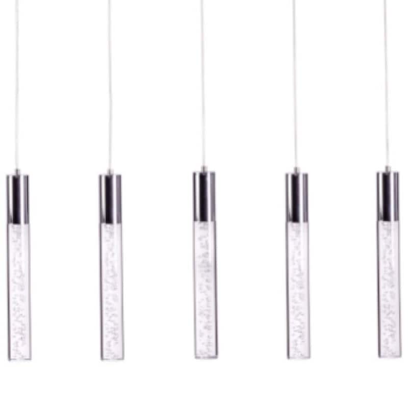 Acrylic Cylinder Chandelier // 5 Light