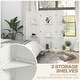 preview thumbnail 29 of 41, HOMCOM 5 Panel 67" Tall Wood Room Divider, Privacy Screen with 3 Display Shelves, and Folding Storage for Bedroom or Home Office
