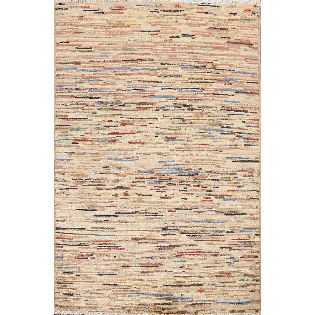Contemporary Gabbeh Kashkoli Area Rug Wool Hand-knotted Foyer Carpet - 2'7" x 3'10"