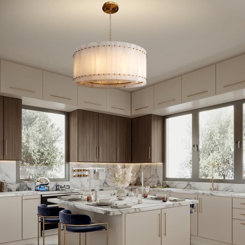 KAYLA Modern Chandelier 54 in Alabaster Chandelier