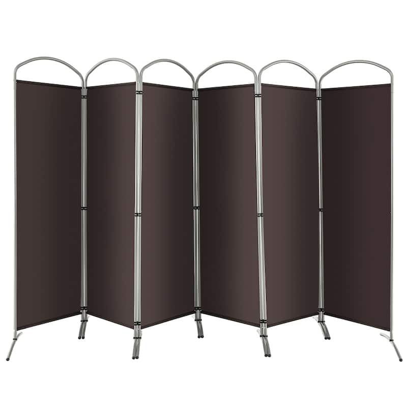 Costway 6 Panels Folding Privacy Screen 6 Ft Tall Fabric Privacy