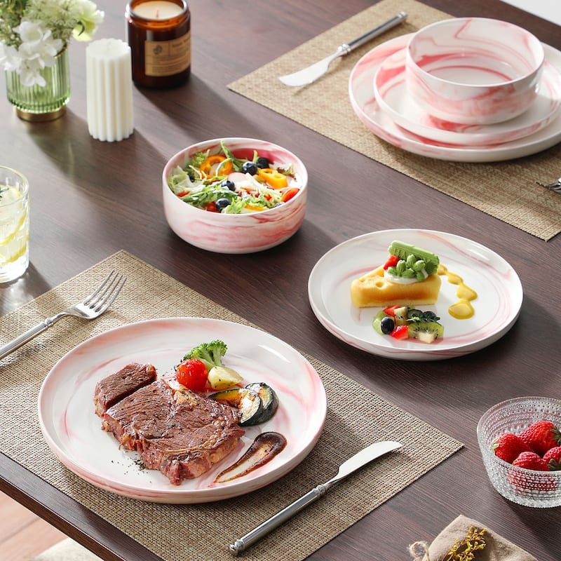 MALACASA LUNA 18-Piece Porcelain Dinnerware Set (Service for 6)