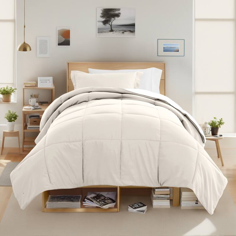 8pc Twin XL Solid Dorm Bedding Bundle