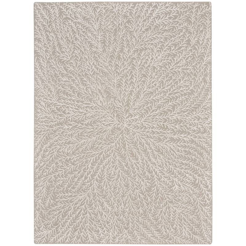 Michael Amini Star Contemporary Textured Botanical Abstract Glam Area Rug
