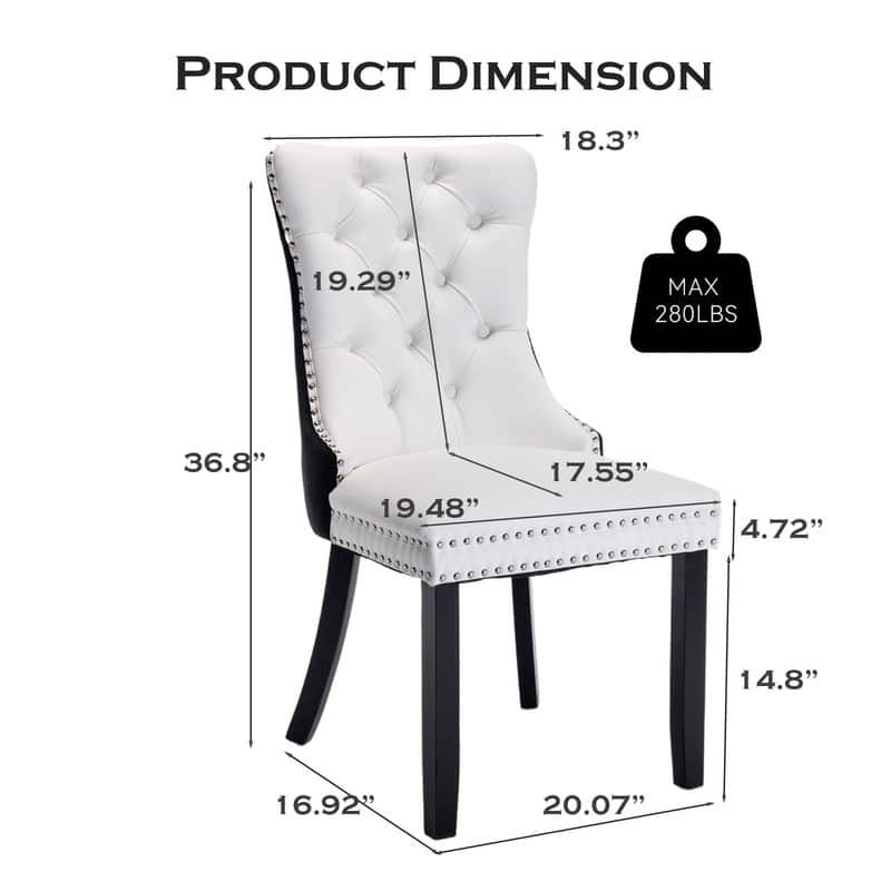 Tufted Naliheads Solid Wood Upholstered Dining Chairs (Set of 4)
