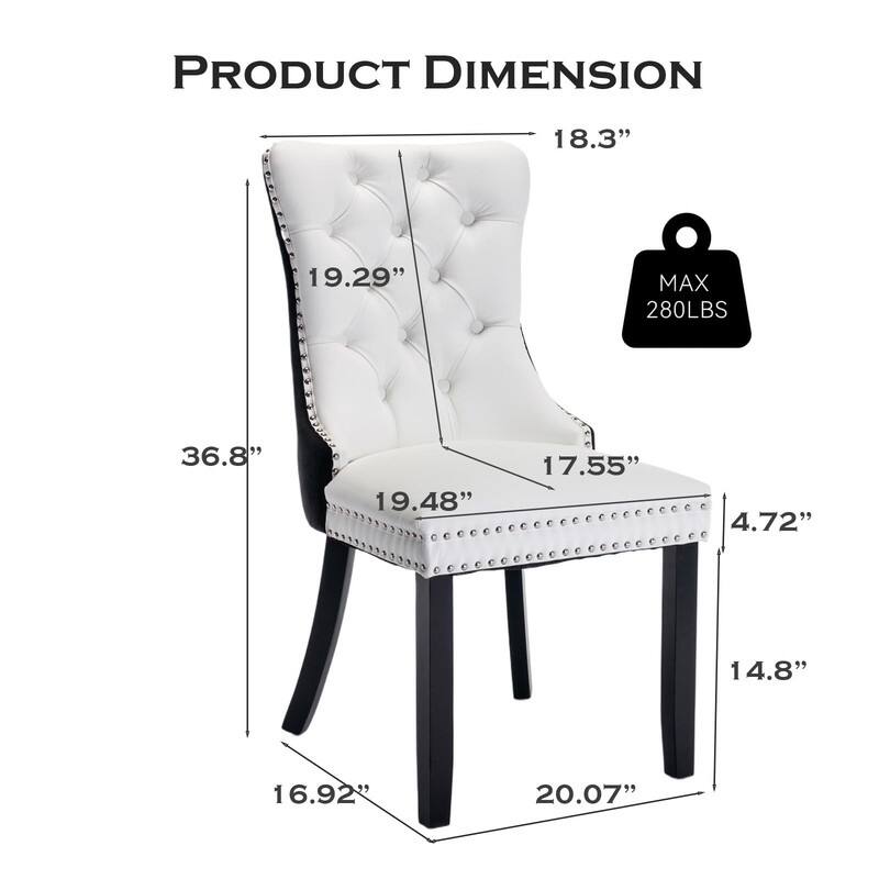 Tufted Naliheads Solid Wood Upholstered Dining Chairs Set of 6