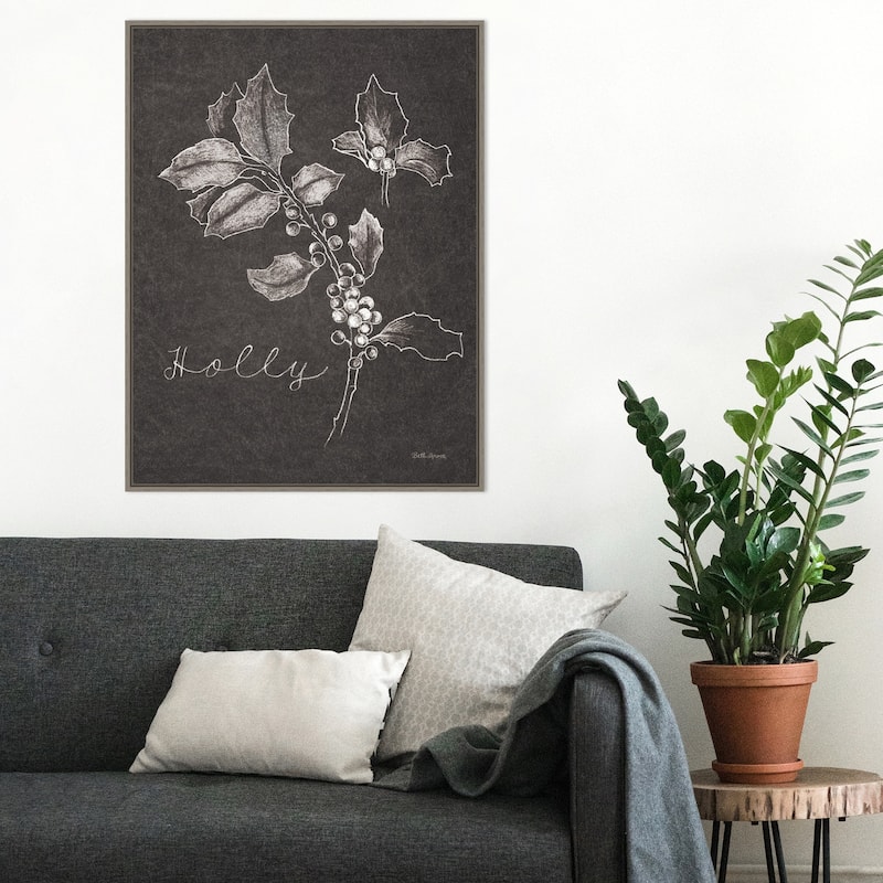 Black and White Chalkboard Christmas II by Beth Grove Canvas Art Framed - 23 x 30 in