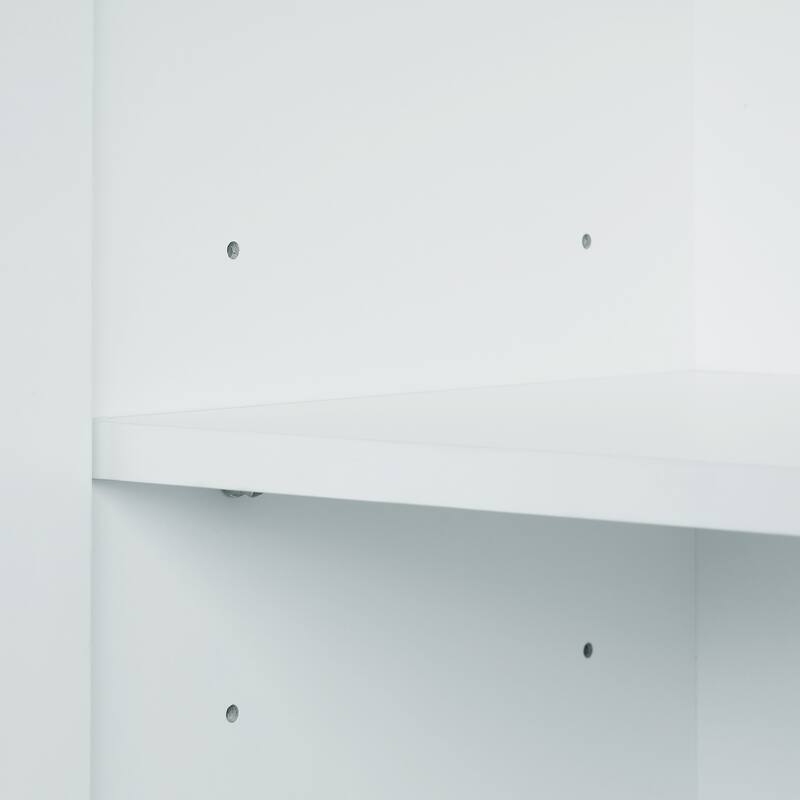 GDFStudio - Carter Tall and Wide Freestanding Storage Cabinet with 4 Doors and Adjustable Shelves, MDF