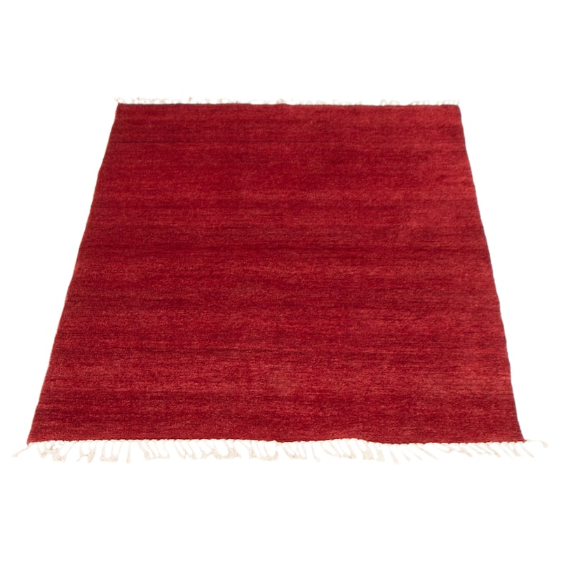 ECARPETGALLERY Hand-knotted Pak Finest Gabbeh Dark Red Wool Rug - 3'11 x 6'2