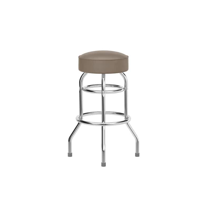 Double Ring Chrome Barstool - 20.5"D x 20.5"W x 30.25"H