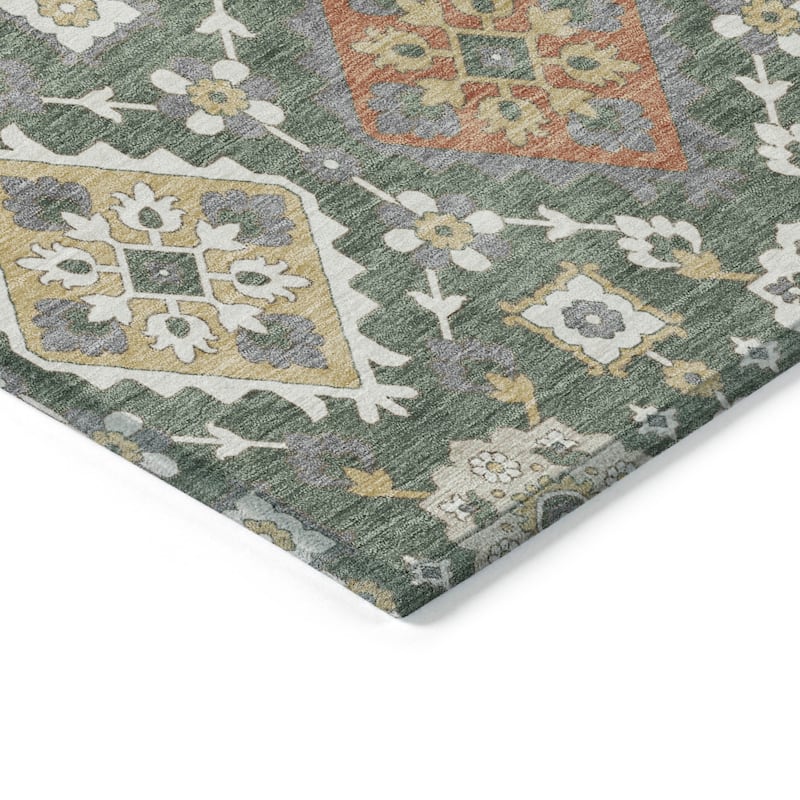 Machine Washable Indoor/Outdoor Boho Global Chantille Rug
