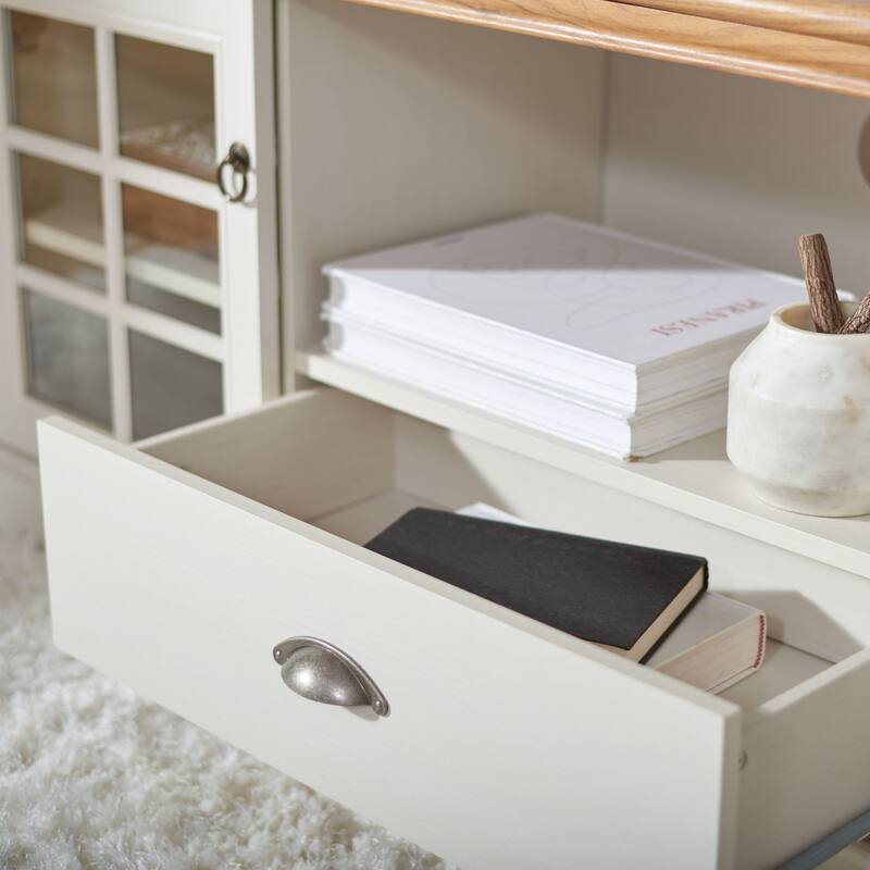 SAFAVIEH Home Trudy 1 Drawer 5-Shelf Media Stand - 15"W x 55"D x 24"H