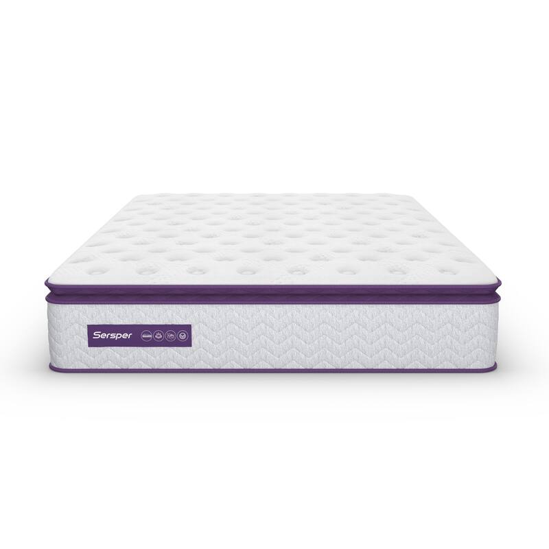 Sersper 10inch Memory Foam with Innerspring Hybrid Mattress,Pillow Top
