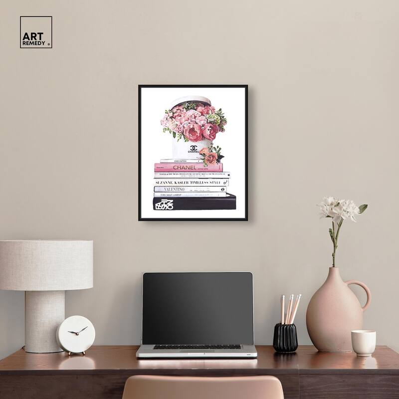 Pretty Roses upon Books Canvas by Art Remedy
