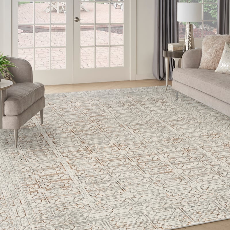 Nourison Desire Indoor Beige Geometric Area Rug
