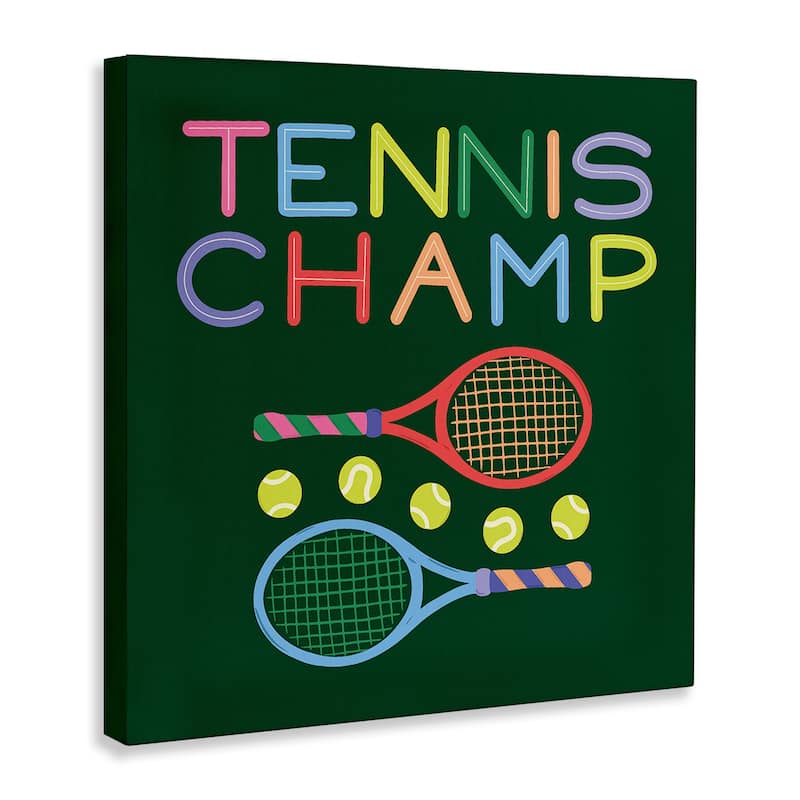 Stupell Tennis Champ Racket & Balls Canvas Wall Art Design By Sazerelli Designs