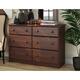 100% Solid Wood 6-drawer Double Dresser by Palace Imports - Mocha