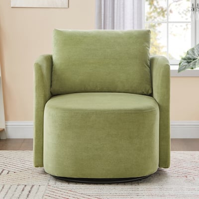 Upholstered Swivel Sofa Chair with Curved Desig