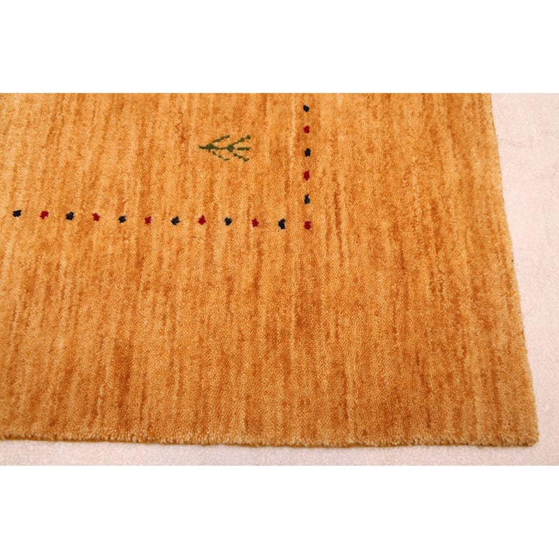 ECARPETGALLERY Hand Loomed Kashkuli Gabbeh Light Orange Wool Rug - 5'0 x 8'1