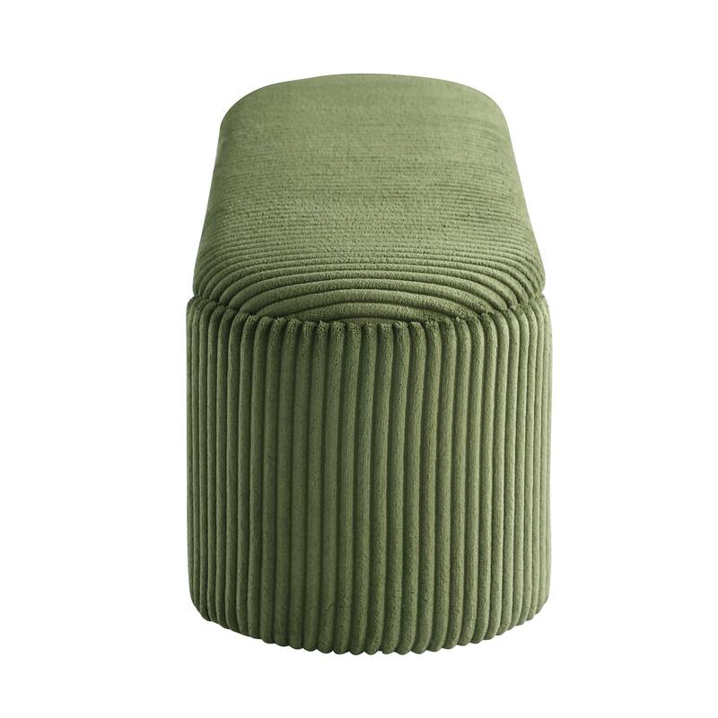 Furniture of America Jorvien Modern 50-inch Oval Corduroy Storage Bench