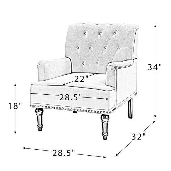 Modern Upholstered Armchair with Nailhead Trim