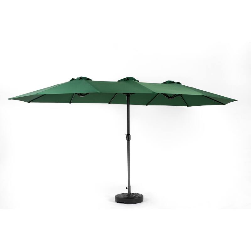14.8 Ft Double Sided Outdoor Umbrella Rectangular Large with Crank, For Backyard, Lawn and Garden