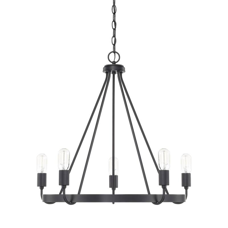 Tanner 5-light Steel Chandelier - Matte Black