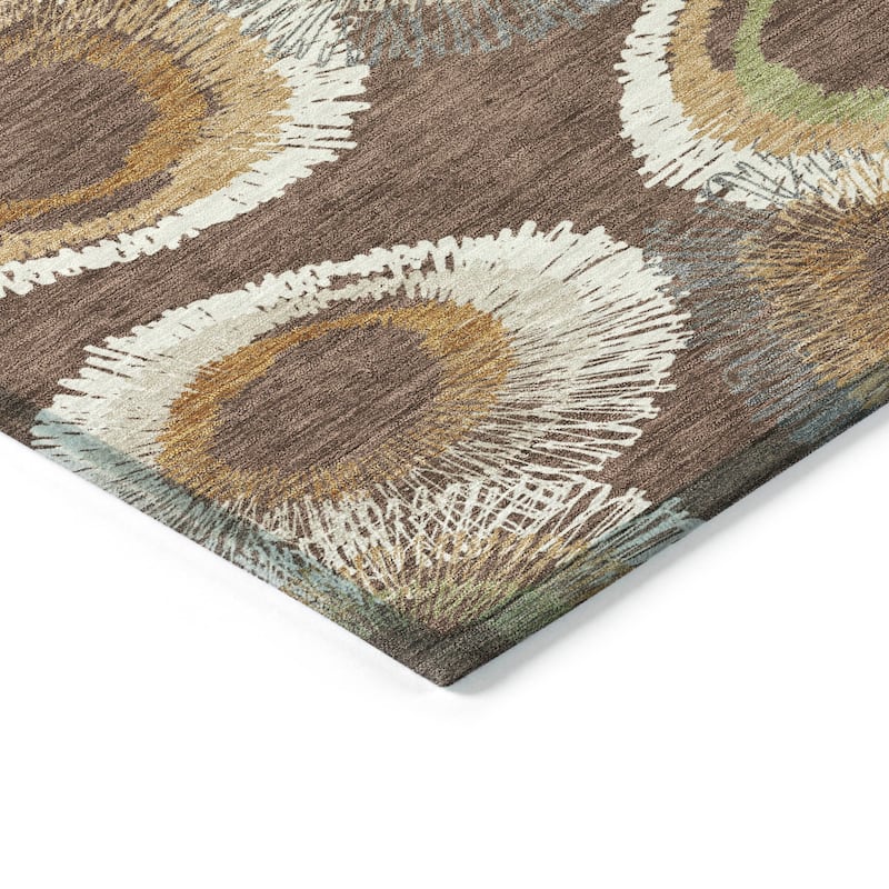 Machine Washable Indoor/ Outdoor Modern Spikey Chantille Rug