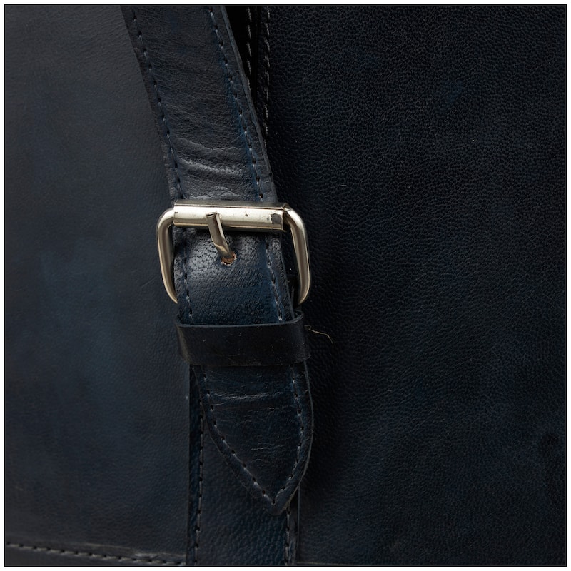 Modest Leather Handmade Storage Basket with Handles (Set of 2) - Brown or Dark Blue