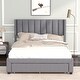 preview thumbnail 1 of 12, Modern Style Upholstered Platform Bed with 3 Storage Drawers