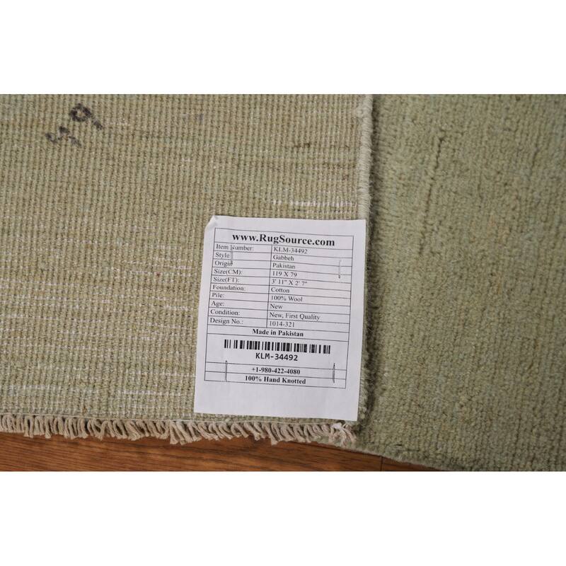 Gabbeh Modern Foyer Rug Accent Handmade Wool Carpet - 2'7"x 3'11"