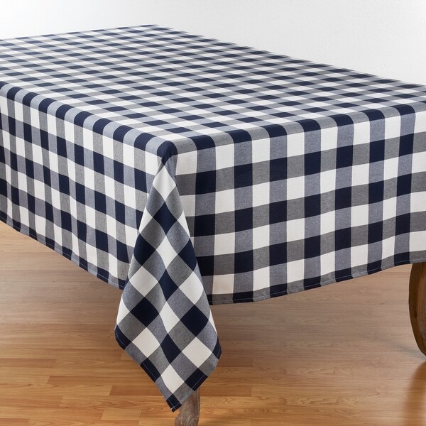 grey plaid tablecloth