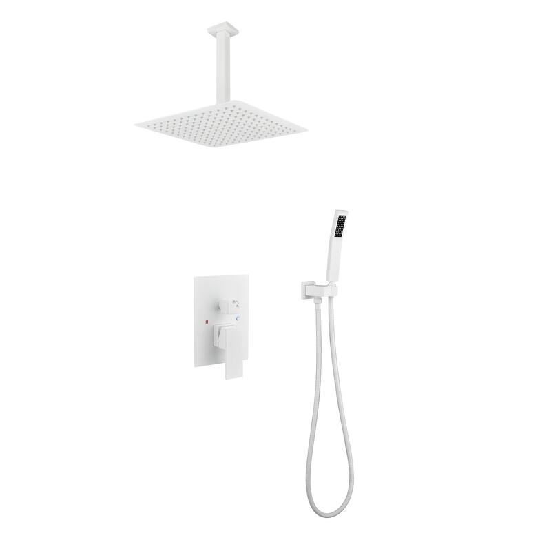 Shower Faucets Sets Complete Shower System 12 Inches Rain Shower Head with Handheld Shower Valve