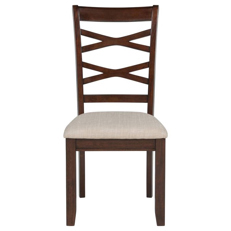 Barton 5-piece Round Wood Dining Table Set Dark Brown