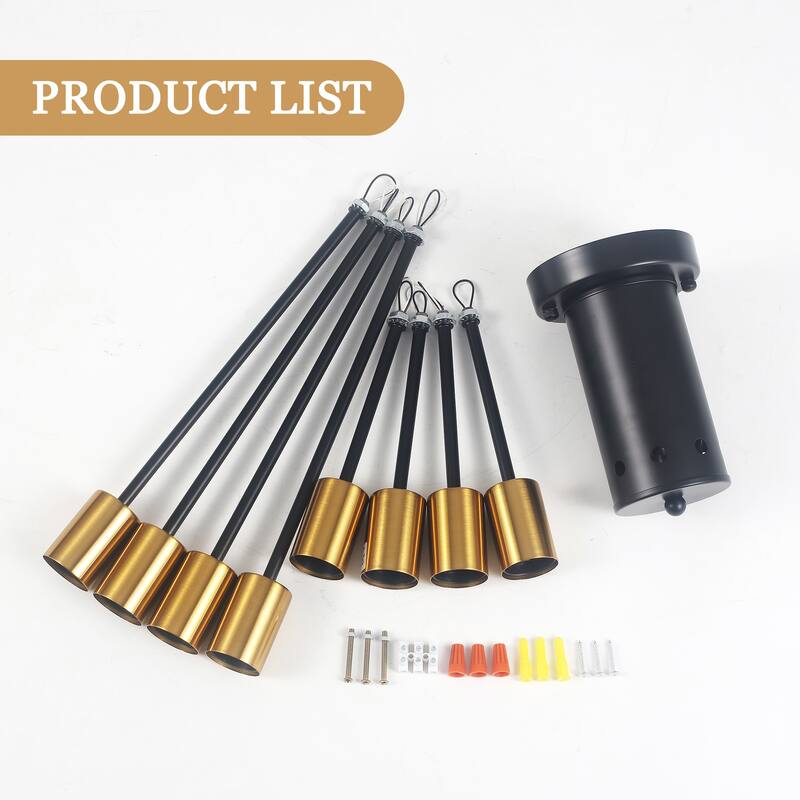 8-Light Modern Semi Flush Mount Sputnik Ceiling Light for Kitchen Bedroom Dining Room