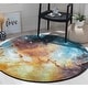 preview thumbnail 6 of 44, SAFAVIEH Galaxy Jenna Modern Abstract Celestial Rug 4' Round - Orange/Multi - Round