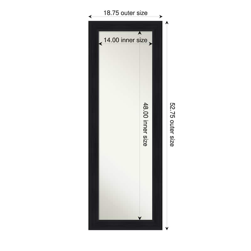 Abbey Non-Beveled Framed Full-Length On the Door Mirror - Abbey Black - 19 x 53 in