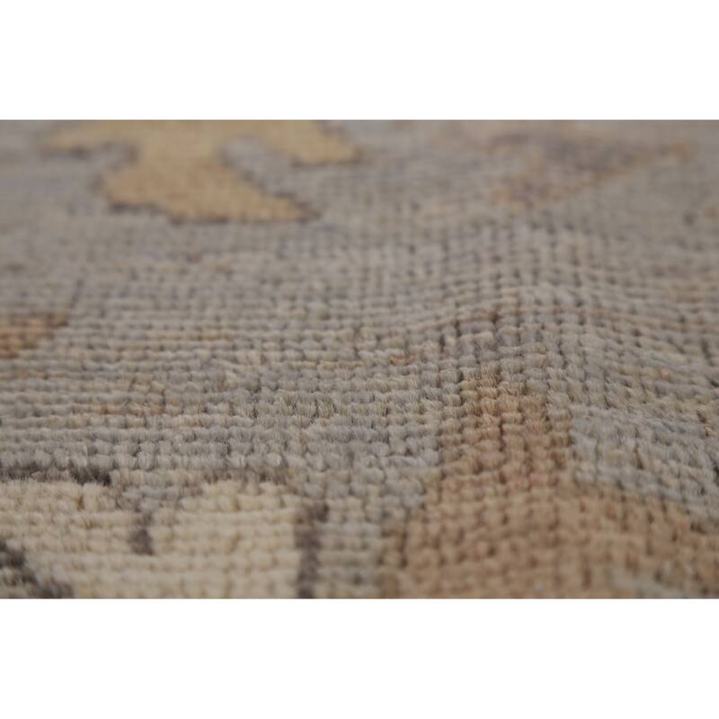 Hand Knotted Oriental 100% Wool Carpet Transitional All-Over Greys & Charcoal Oushak Area Rug - 9' 9'' X 7' 10''