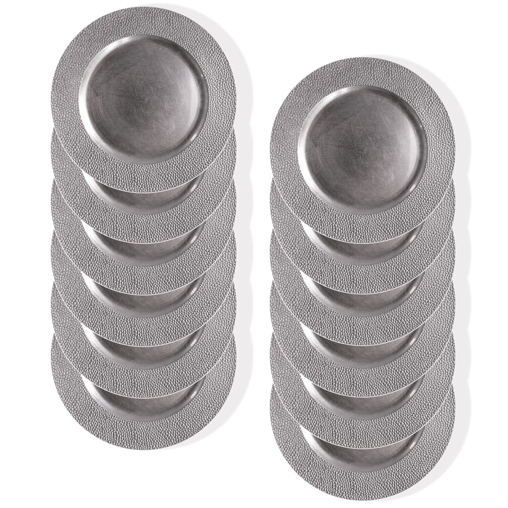 Sand Silver Charger Plate 13" Set of 12 - 13" Dia x 0.5" H