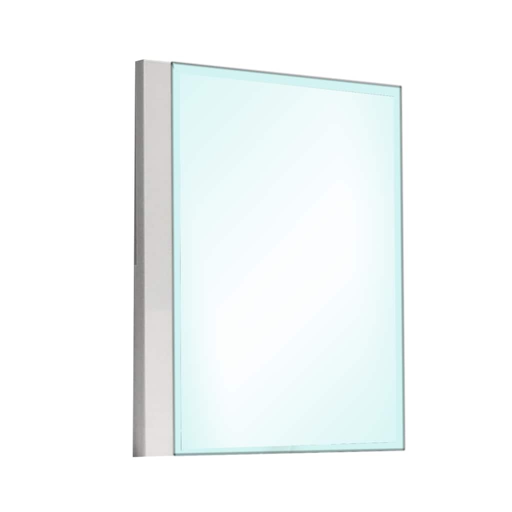 Suni Dresser Mirror, 40 Inch, Sleek White Wood, Frameless Design