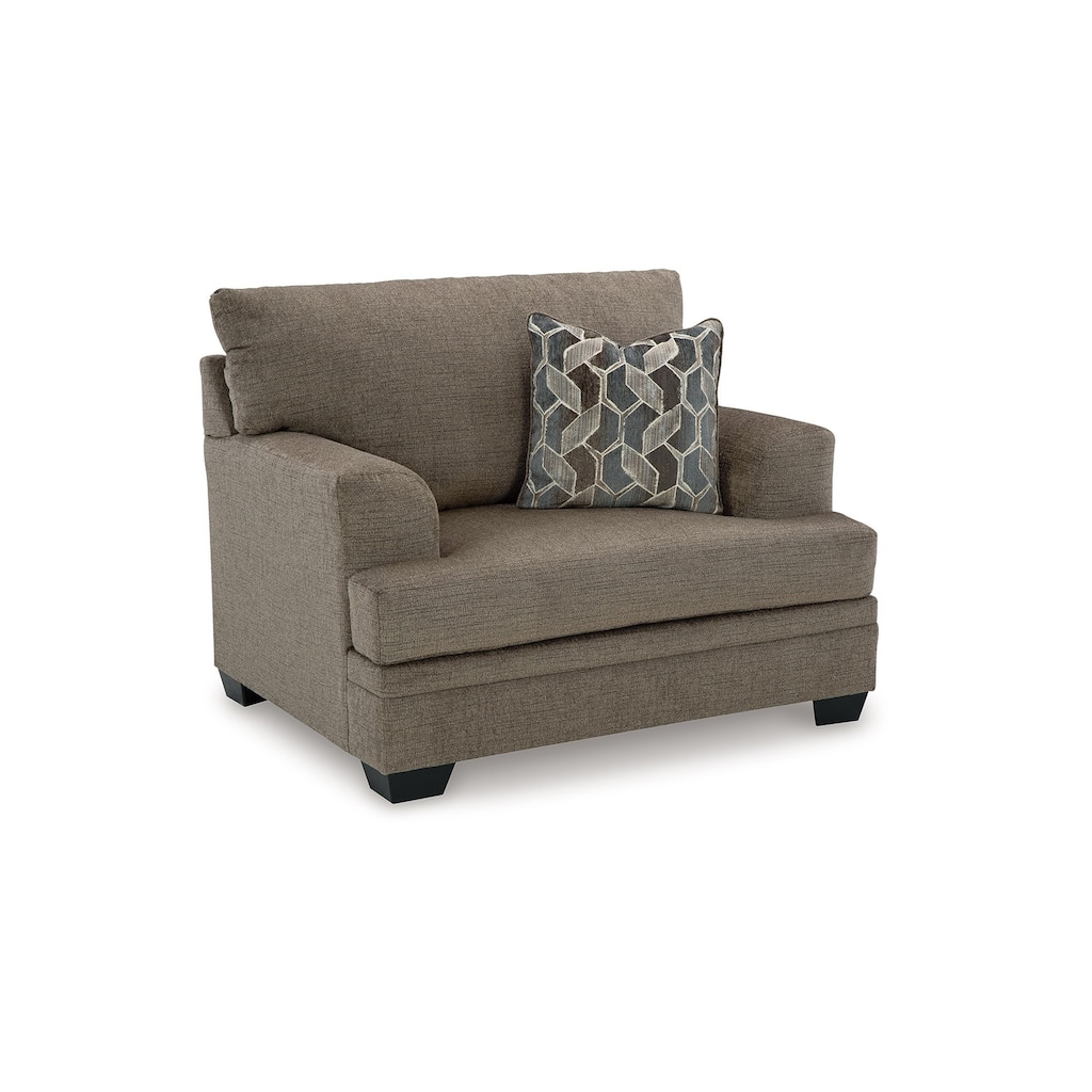 Ead Oversized Accent Chair, 1 Throw Pillow, Nutmeg Brown Polyester