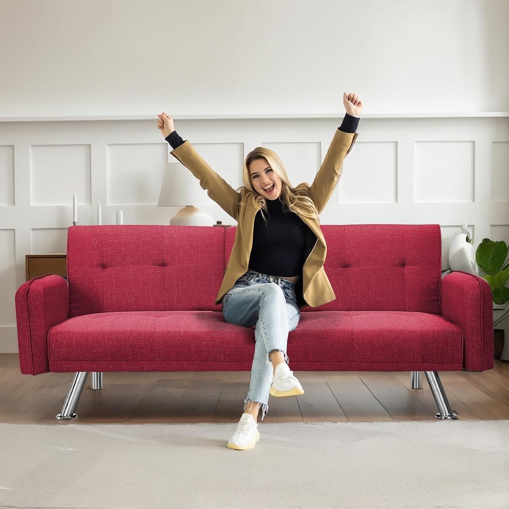 Red futon chair sale