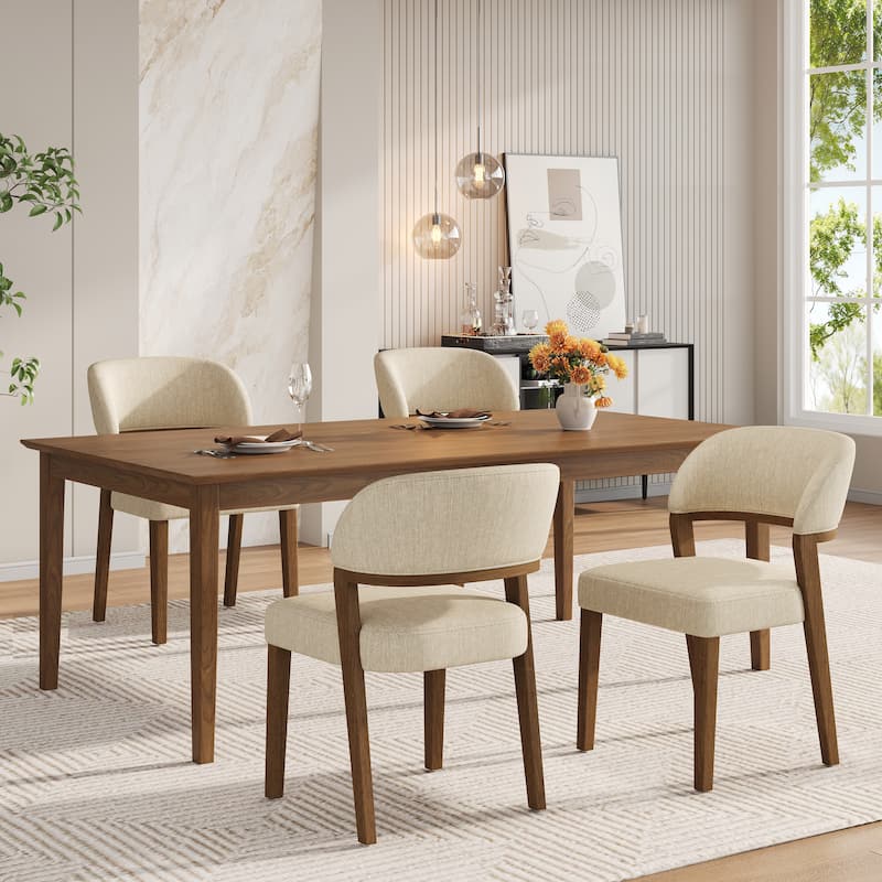 Christopher Knight Home - Caelum Rubberwood Upholstered Dining Chair with Cushioned Seat