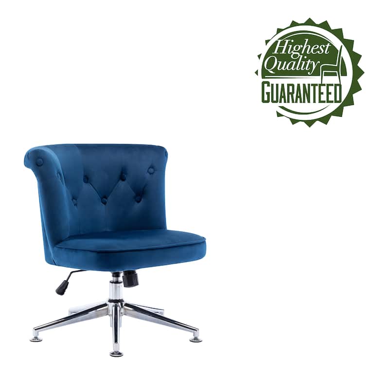Porthos Home Quoba Tufted Velvet Office Chair, Castors and Footers Both Included