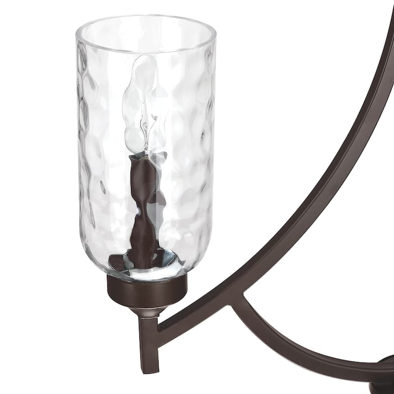 3-Light Aged Bronze Candle Chandelier - 21.93" x 77" x 21.93"