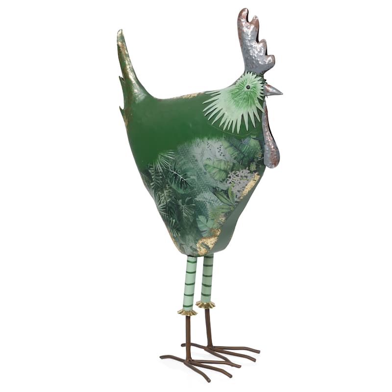 Metal Green Cottage Farm Hen Decor