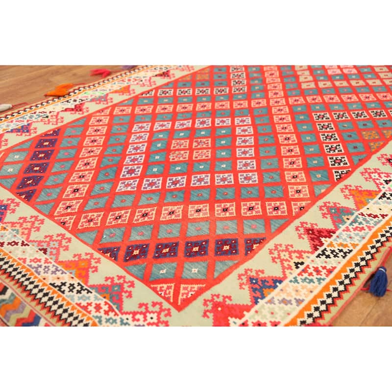 Pre-1900 Antique Vegetable Dye Kilim Persian Runner Rug - 3'2"x 17'1"