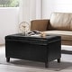 preview thumbnail 2 of 14, Adeco Rectangular Storage Ottoman Faux Leather Bench Lift-top Footrest
