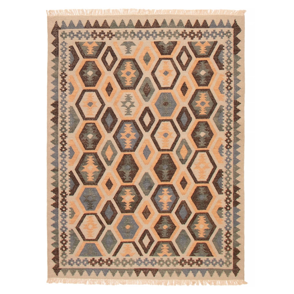 Ankara FW Khaki Kilim 5'5" x 7'5" - 5'5 x 7'5