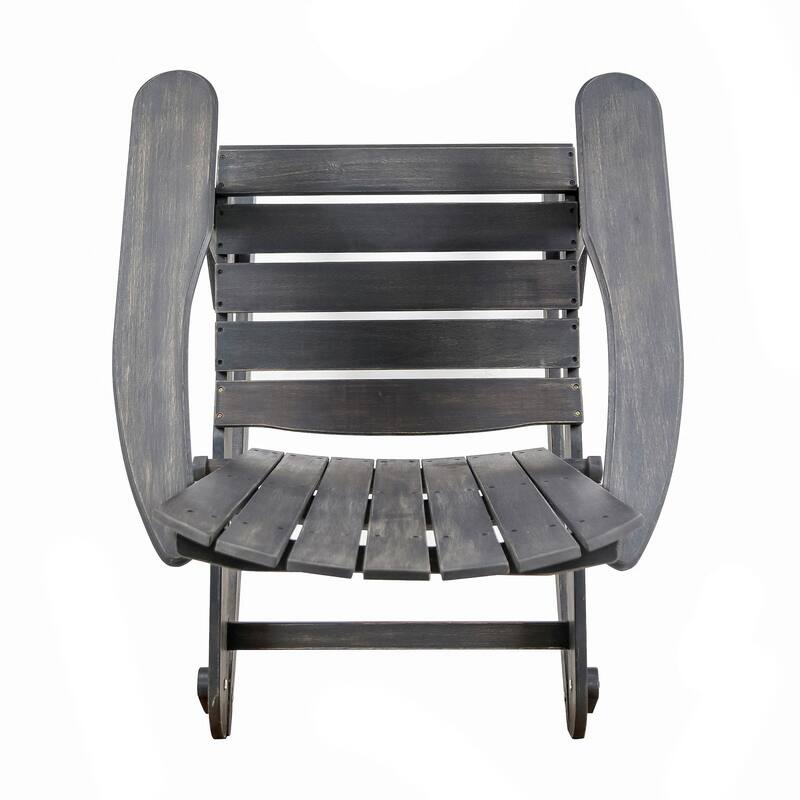 Dark Grey Wood Adirondack Outdoor Rocking Chair